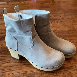 Fur lined madden girl gray booties size 9.5